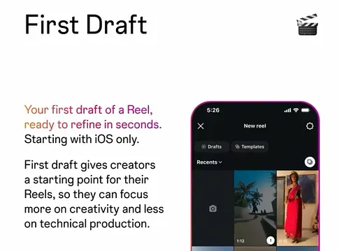 Az Instagram First Draft másodpercek alatt elkészíti a Reels-videók első vágását