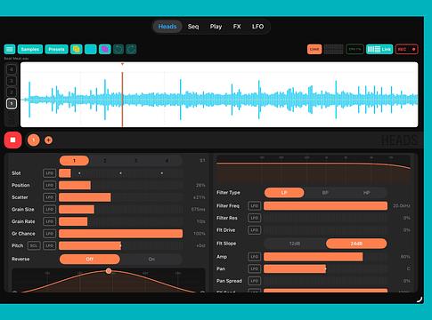 GrainHeads 2.0: négyszeres mintatár és rajzolható envelope iOS/macOS-re