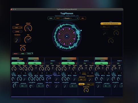 TugPhonon: ingyenes, Phonogène-ihlette szalagos delay plug-in