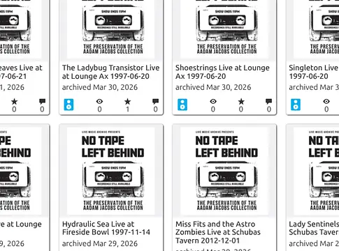 Több mint 10 000 rajongói koncertfelvétel kerül fel az Internet Archive-ra