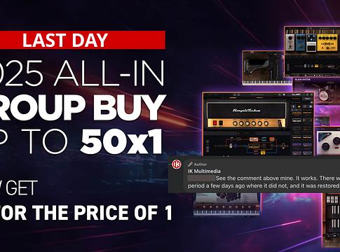 Utolsó nap az IK Multimedia Group Buy 2025 akciójára – akár 49 ingyenes plugin az AmpliTube 5 mellé