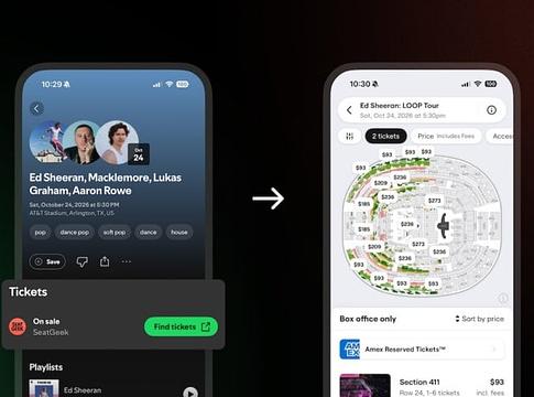Spotify és SeatGeek: új szintre lép a koncertjegy-felfedezés
