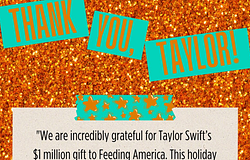 Taylor Swift egymillió dollárral támogatja az éhezők megsegítését az ünnepek előtt