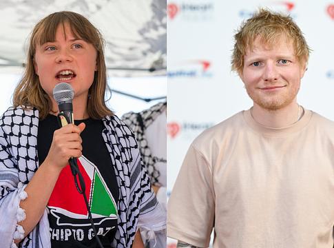 Greta Thunberg Ed Sheerant bírálta a palesztin ügyben