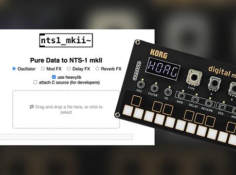 Boochow webapp: Pure Data patch-ekből NTS-1 mkII oszcillátorok és effektek