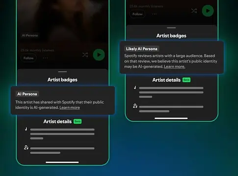 A Spotify külön címkézi az AI-előadókat