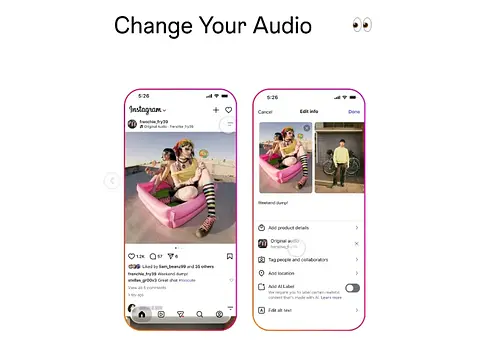 Már a közzétett Instagram-posztok zenéje is cserélhető