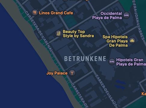 Apple Maps El Arenalt „Betrunkene“-re nevezte át – nevetést váltott ki