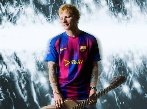 Ed Sheeran és az FC Barcelona bemutatta a limitált kiadású ‘Play’ mezt – zene és futball találkozása a Clásicón