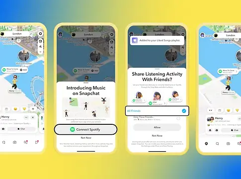 Új Spotify-integráció érkezik a Snapchatbe: a Snap Map már azt is megmutatja, mit hallgatnak a barátaid